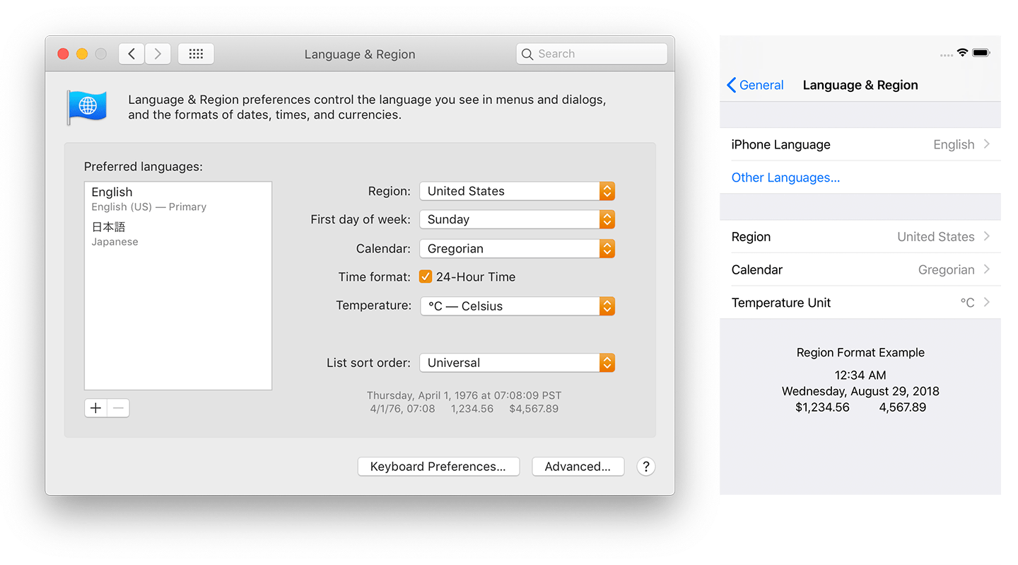Locale Preferences